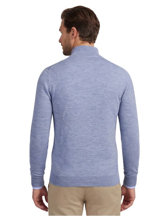 Cavallaro Trui Half Zip Blauw Merinowol