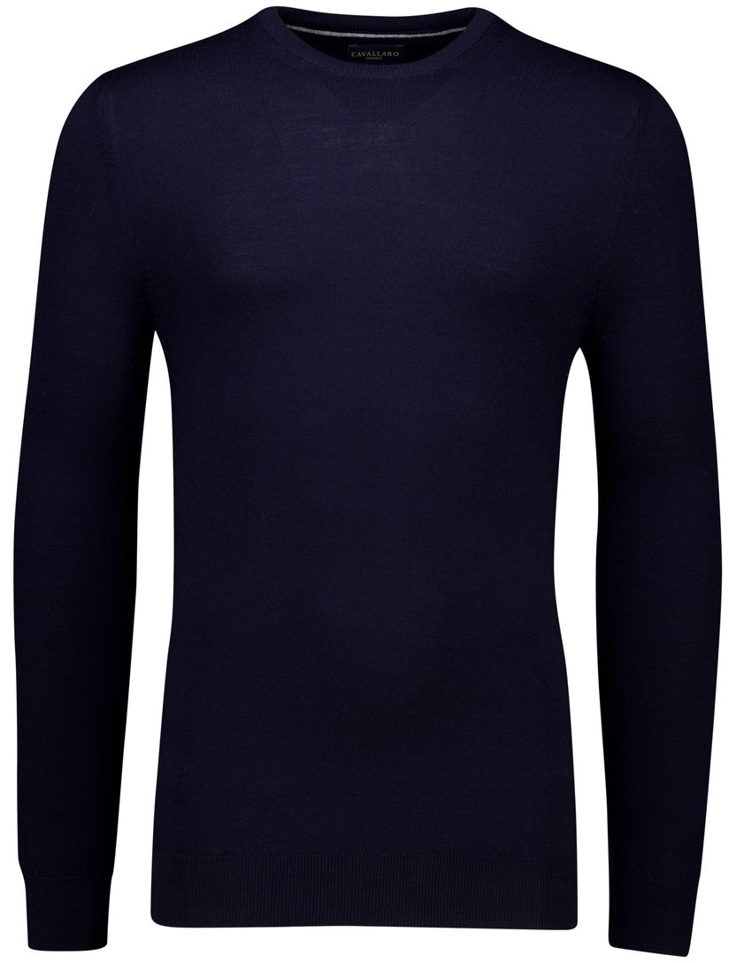 Trui Cavallaro Napoli donkerblauw merinowol