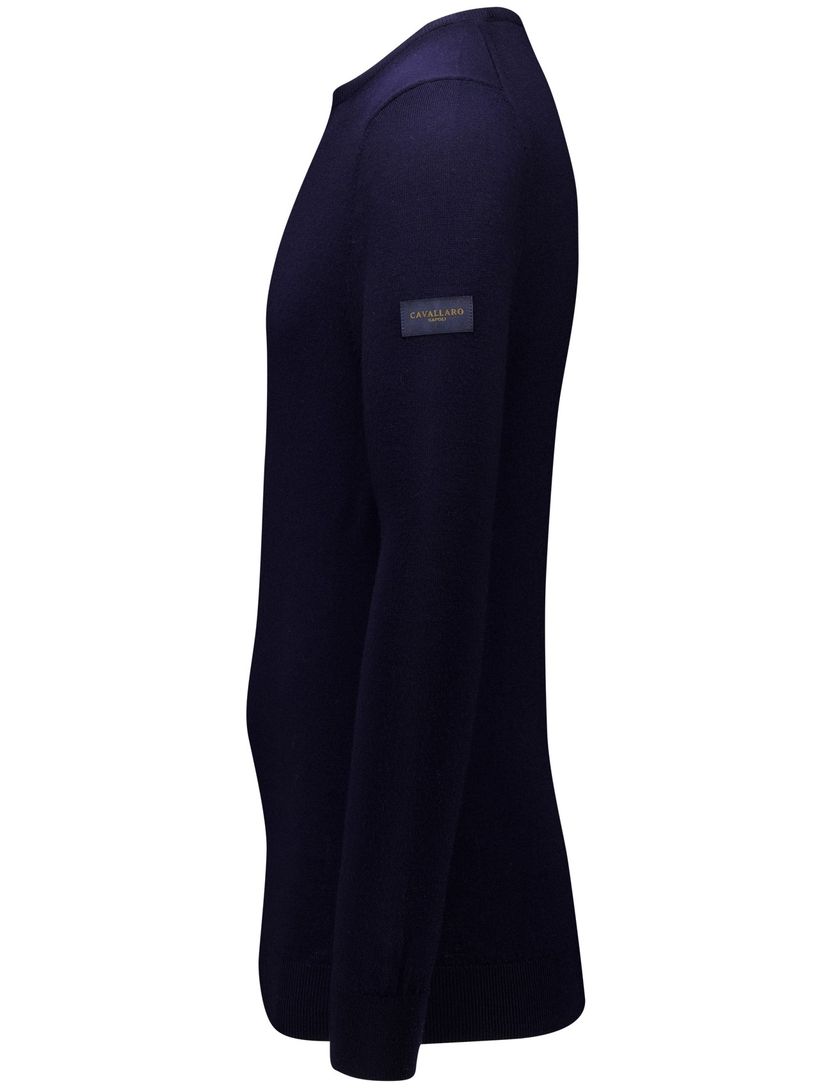Trui Cavallaro Napoli donkerblauw merinowol