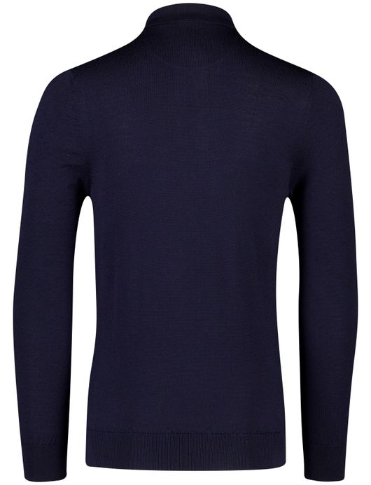 Cavallaro Polo lange mouw d.blauw merinowol