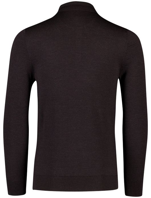 Cavallaro Polo lange mouw bruin merinowol