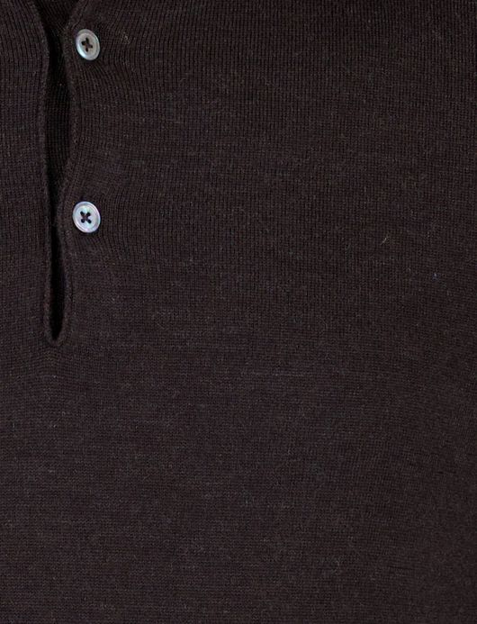 Cavallaro Polo lange mouw bruin merinowol