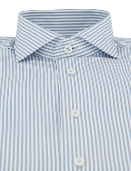 Cavallaro napoli overhemd gestreept lichtblauw