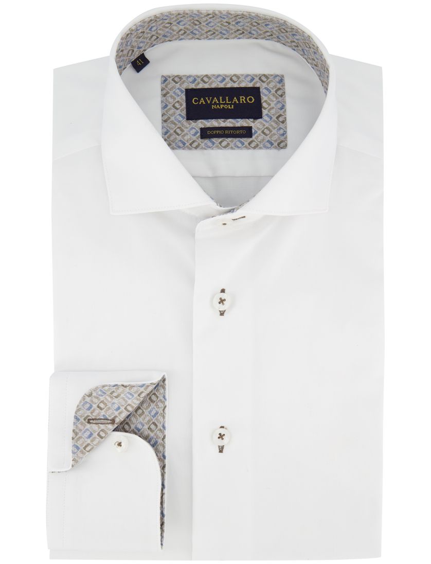Cavallaro Luino overhemd ml 5 wit effen
