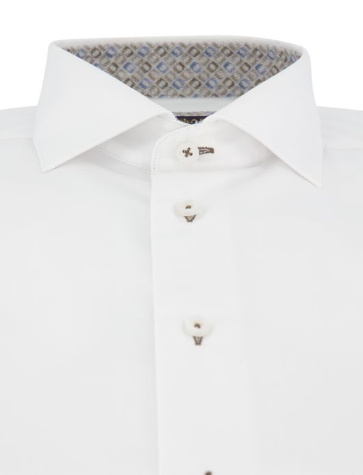 Cavallaro Luino overhemd ml 5 wit wide collar