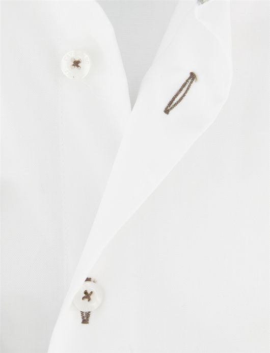 Cavallaro Luino overhemd ml 5 wit wide collar