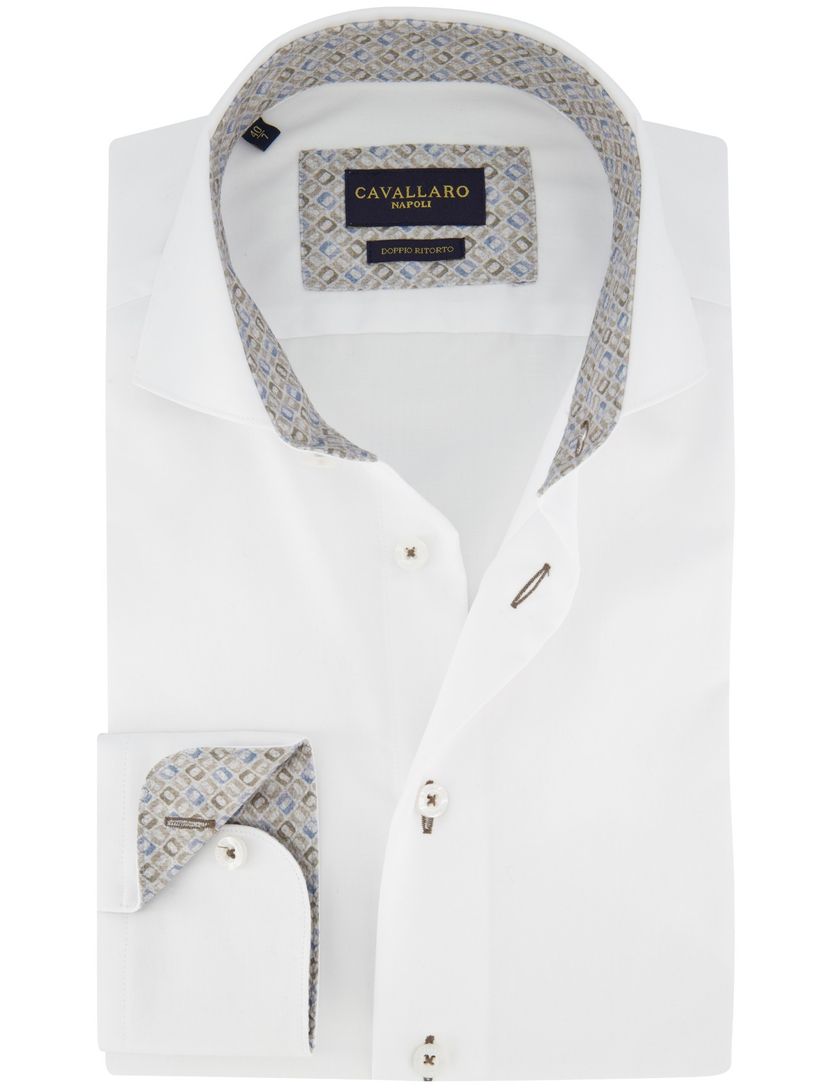 Cavallaro napoli overhemd katoen wit ml7
