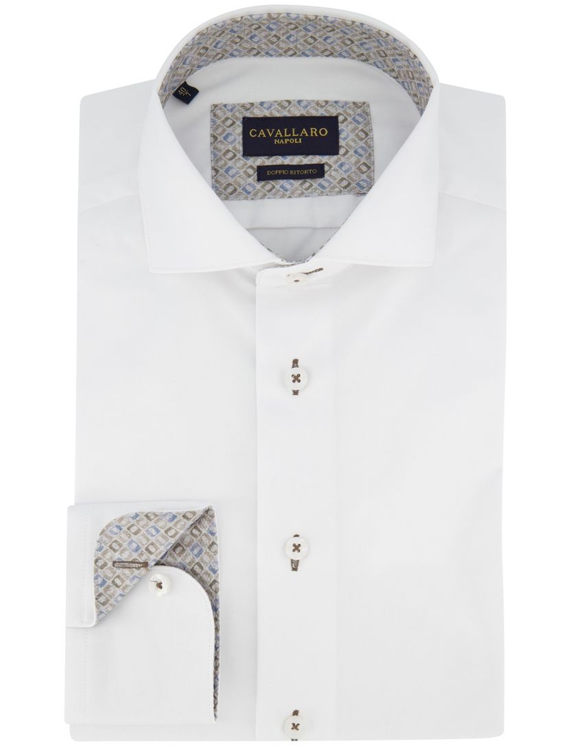 Cavallaro napoli overhemd katoen wit ml7