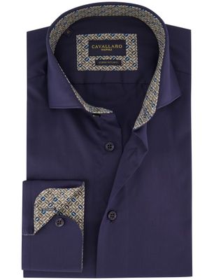 Cavallaro Cavallaro Laveno overhemd ml 5 donkerblauw effen