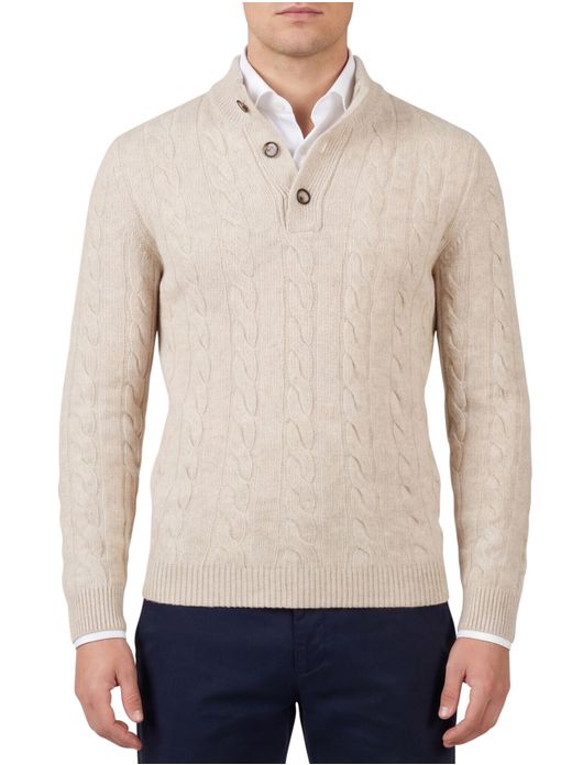 Cavallaro demezio half zip trui beige
