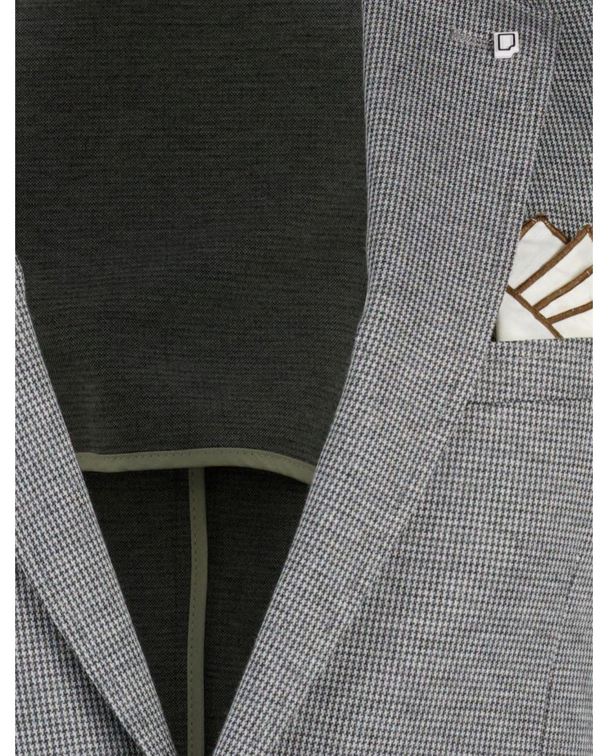 Born With Appetite colbert grijs geprint slim fit