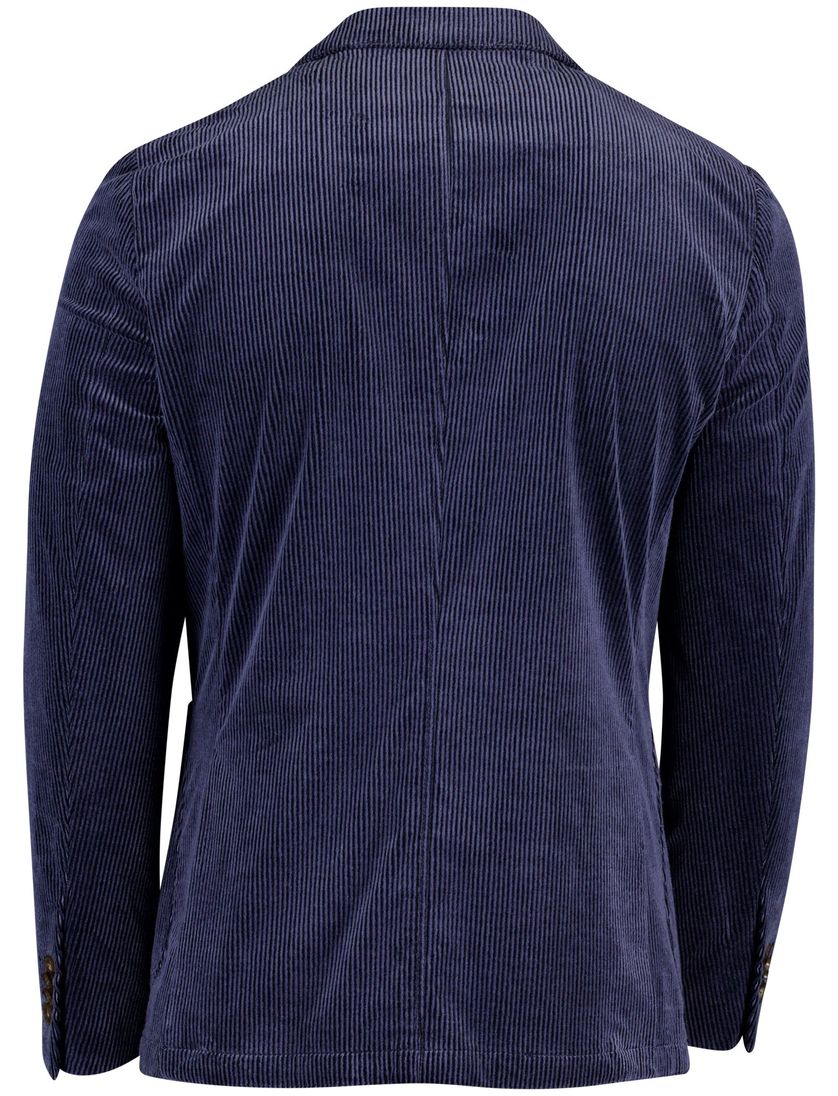 katoenen colbert Born With Appetite effen donkerblauw