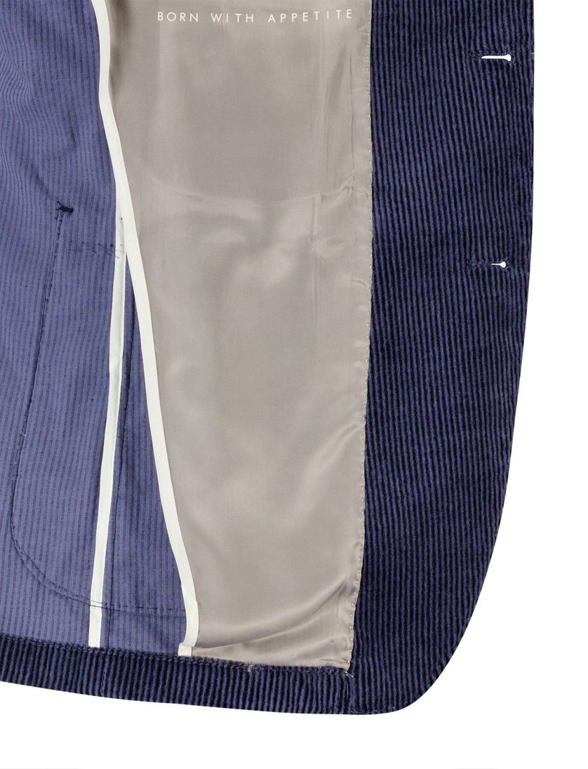 katoenen colbert Born With Appetite effen donkerblauw