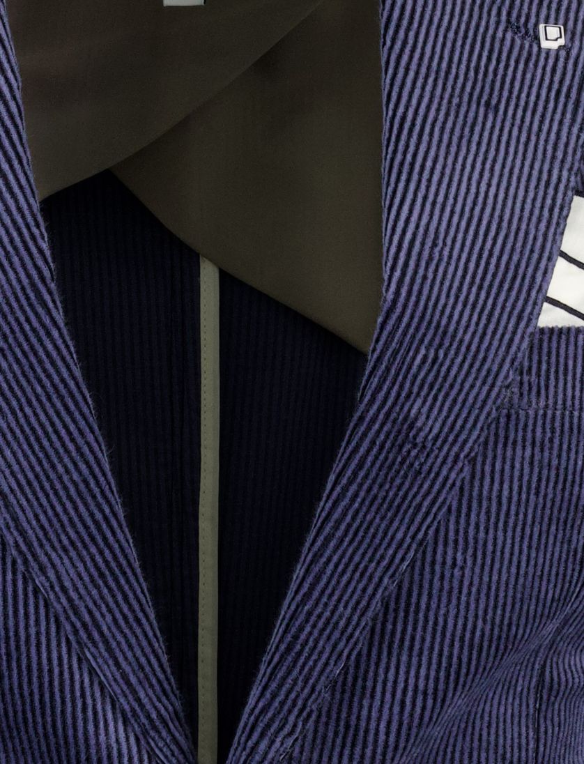 katoenen colbert Born With Appetite effen donkerblauw