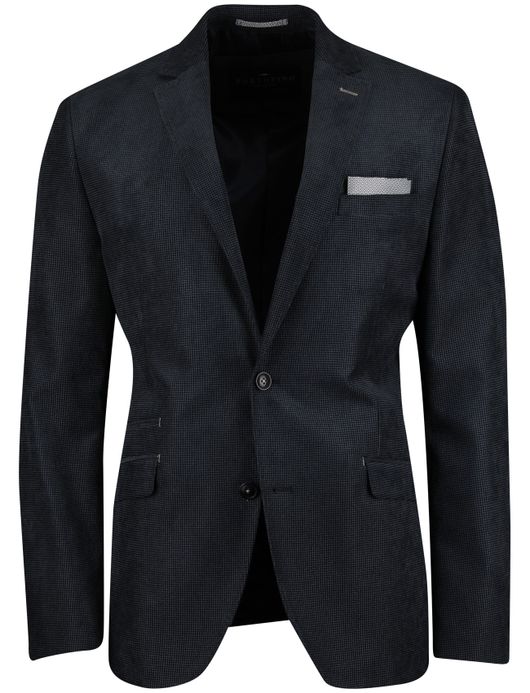 Portofino colbert navy geprint wol