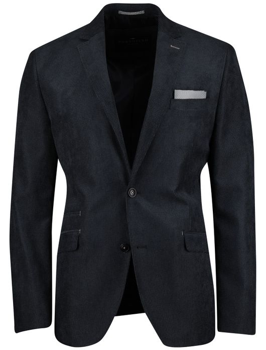 Portofino colbert navy geprint wol