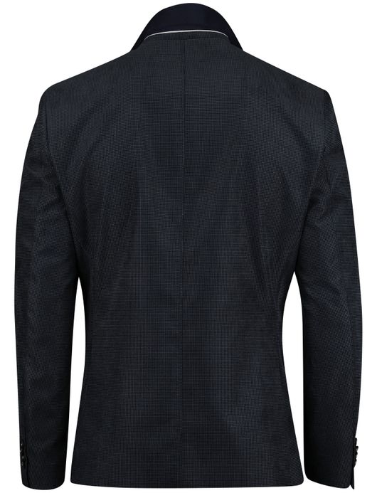 Portofino colbert navy geprint wol