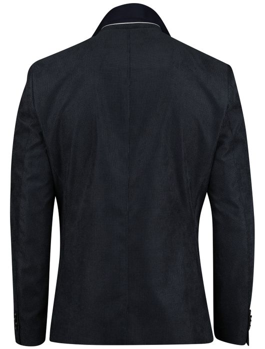 Portofino colbert navy geprint wol