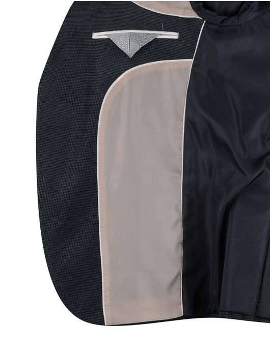 Portofino colbert navy geprint wol