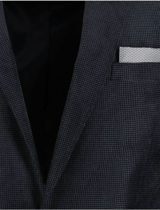 Portofino colbert navy geprint wol