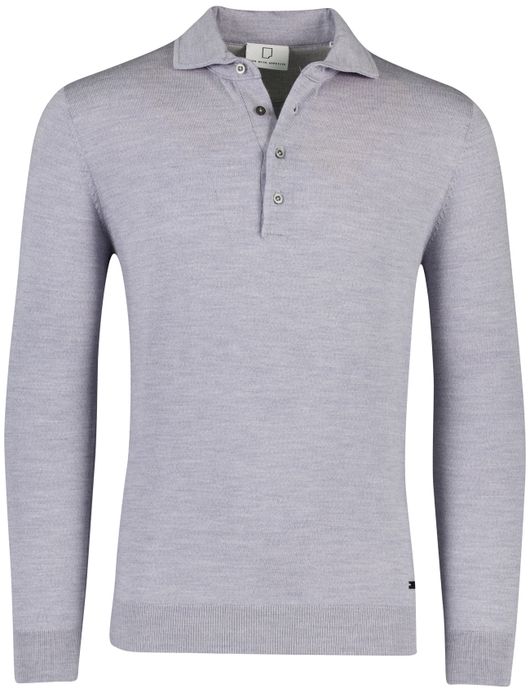 Anton polo lange mouw Born with Appetite merinowol grijs