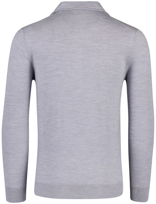 Merinowol lange mouw polo Born with Appetite Anton grijs