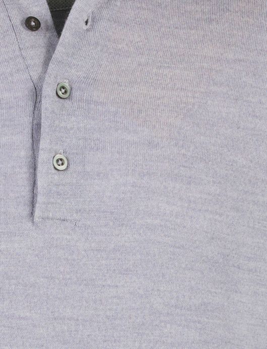 Anton polo lange mouw Born with Appetite merinowol grijs