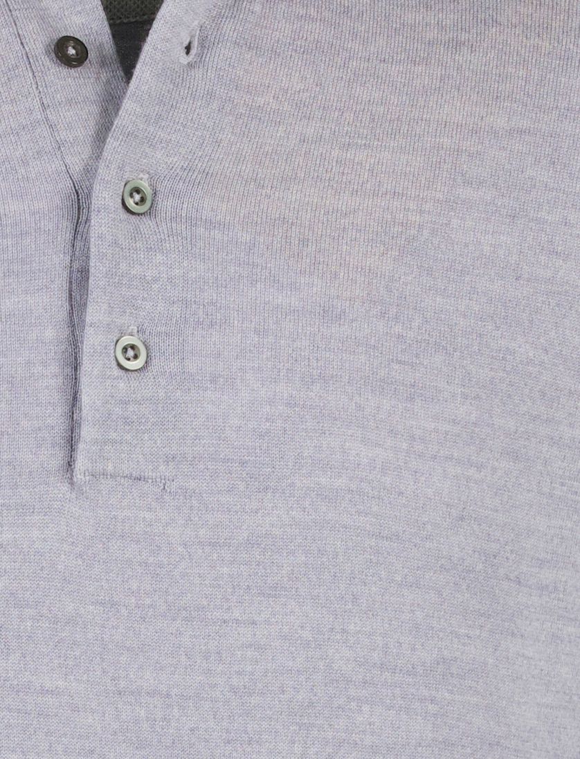 Born with Appetite Anton lange mouw polo grijs merinowol