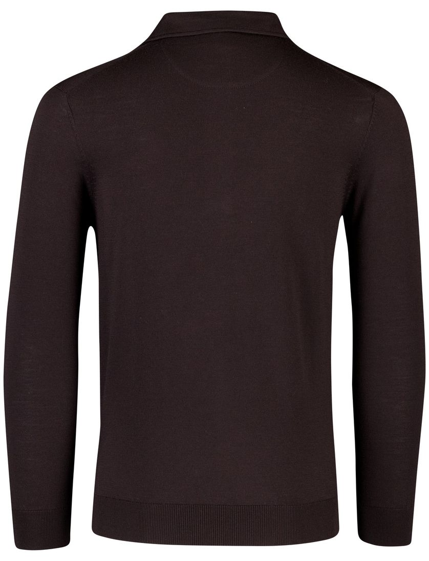 Anton polo lange mouw Born with Appetite merinowol bruin