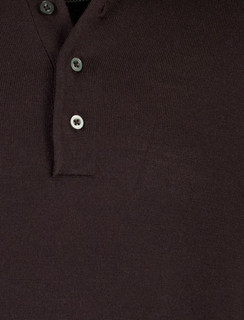 Anton polo lange mouw Born with Appetite merinowol bruin