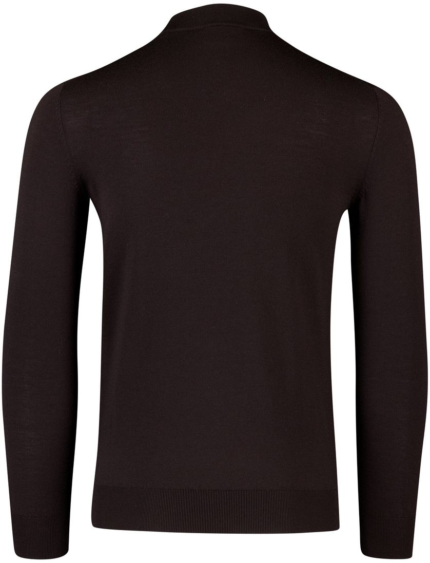 Born with appetite trui bruin turtle neck effen