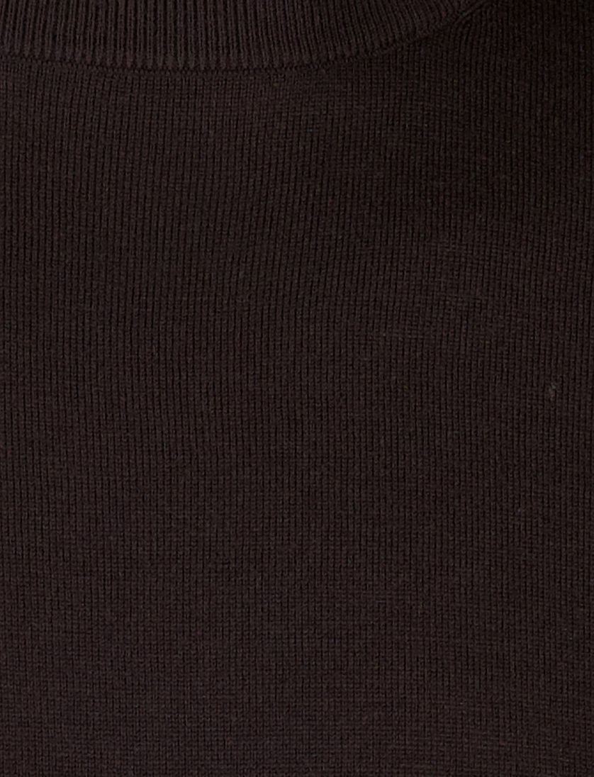 Born with appetite trui bruin turtle neck effen