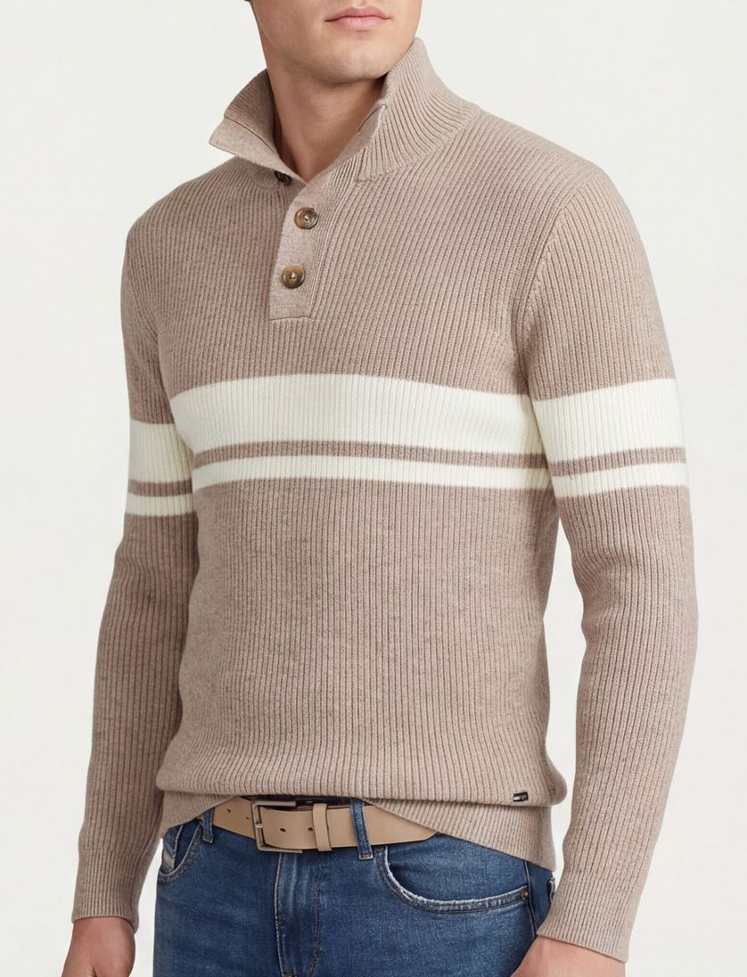 Half button Eben Born with Appetite bruin