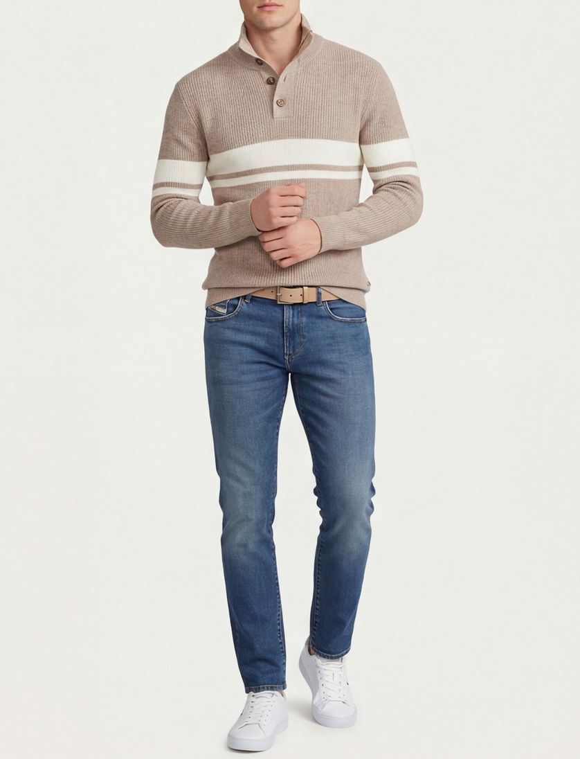 Half button Eben Born with Appetite bruin