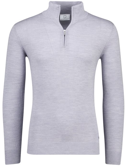 Merinowol Lux pull half zip Born with Appetite grijs