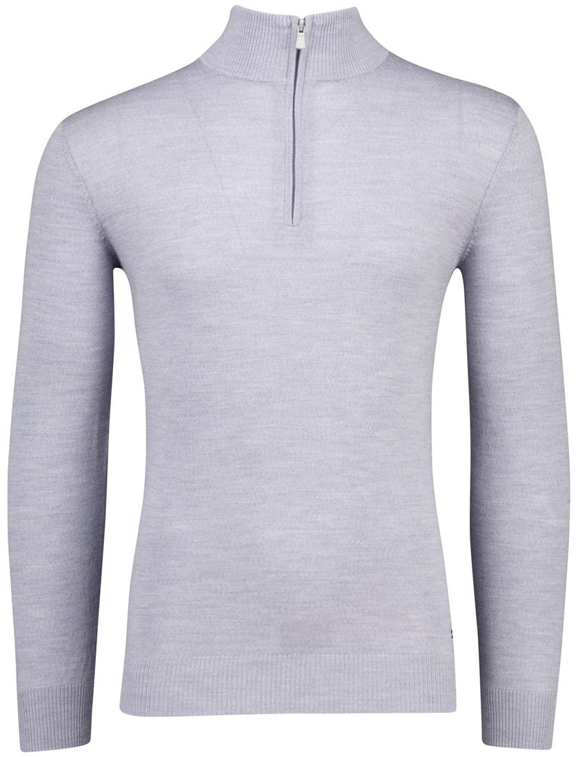 Grijze merinowol half zip Lux pull Born with Appetite