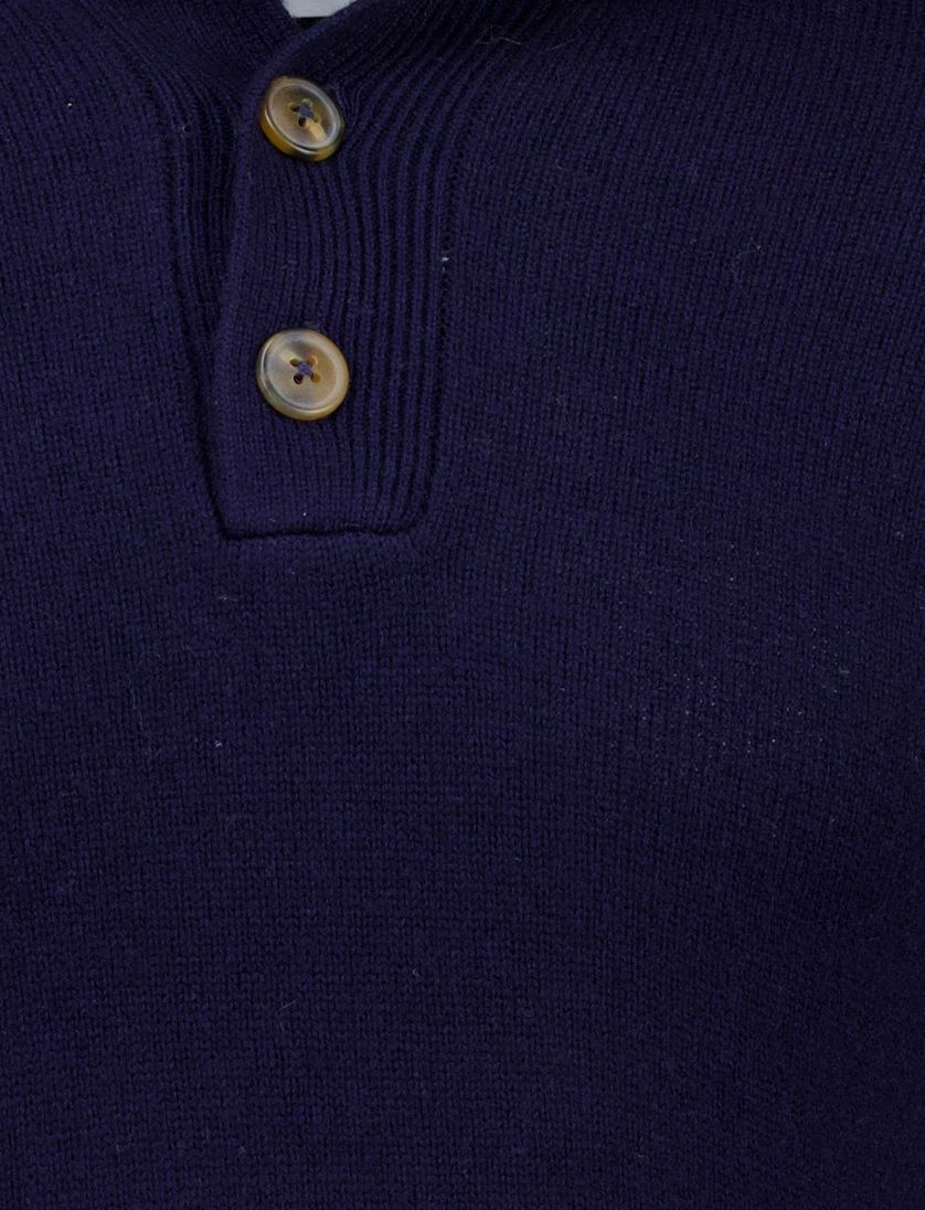 Half button Born with Appetite Sutton trui donkerblauw