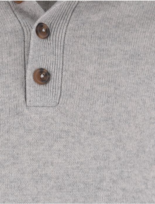 Born with Appetite 4-knoops trui grijs