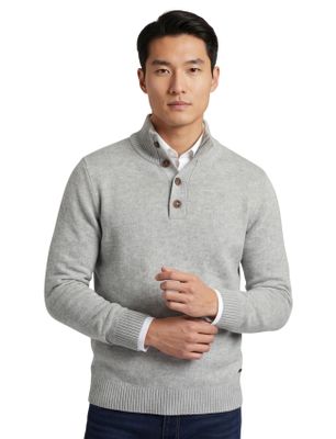 Born With Appetite Born with appetite trui grijs effen slim fit half zip