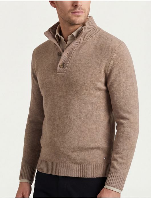 Born with Appetite Sutton half zip trui bruin