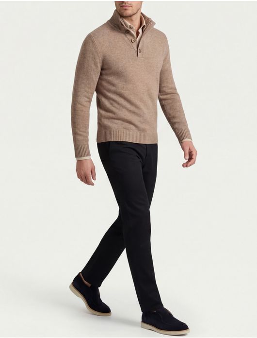 Born with Appetite Sutton half zip trui bruin