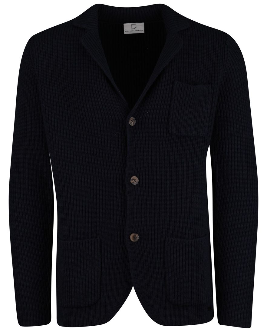 Vest Born with Appetite gebreid navy