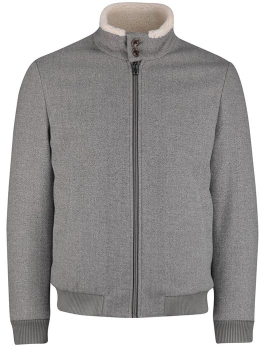 Born with appetite jas slim fit effen grijs