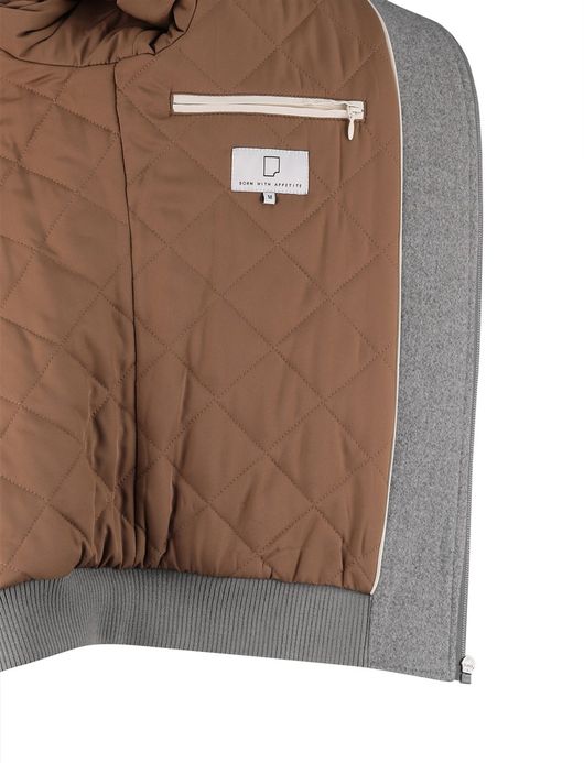 Born with appetite jas slim fit effen grijs