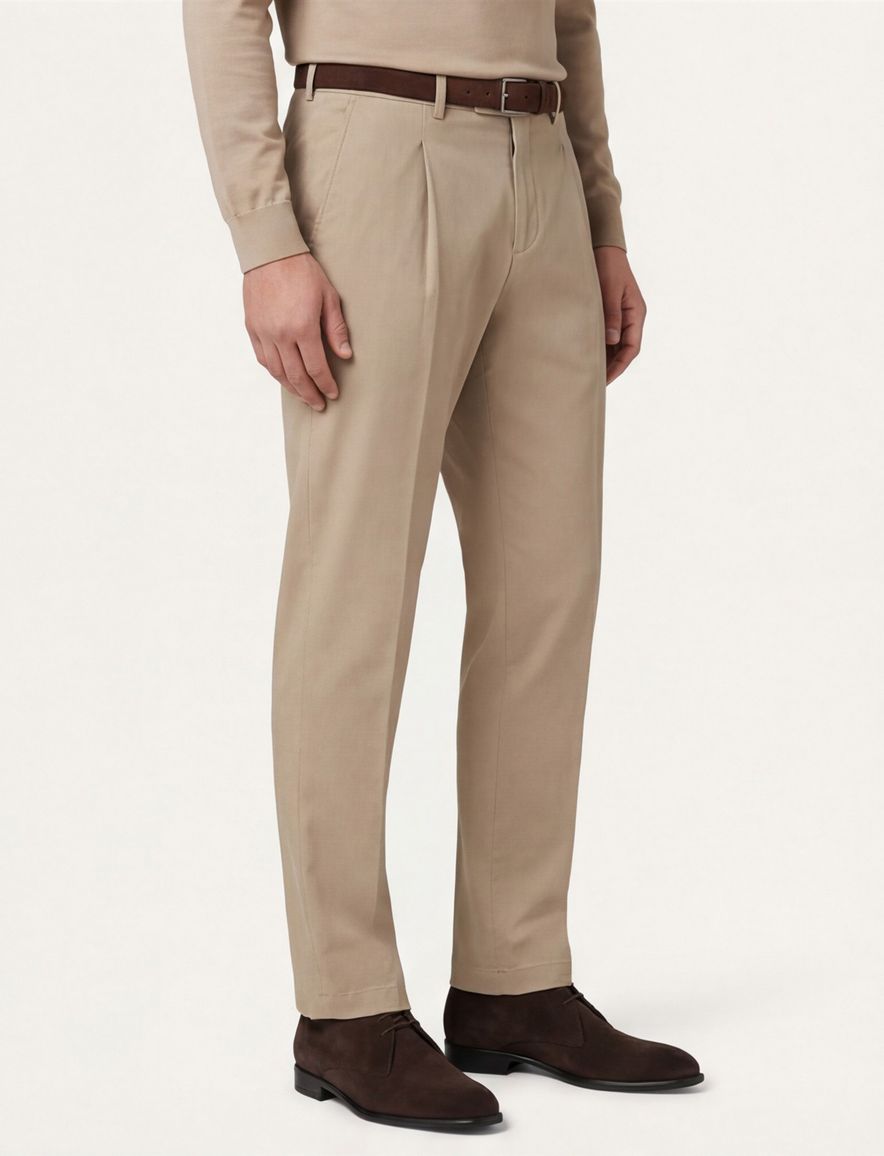 Hiltl pantalon beige effen normale fit