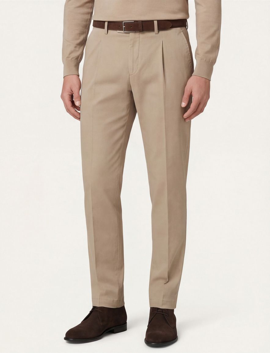 Hiltl pantalon beige effen normale fit