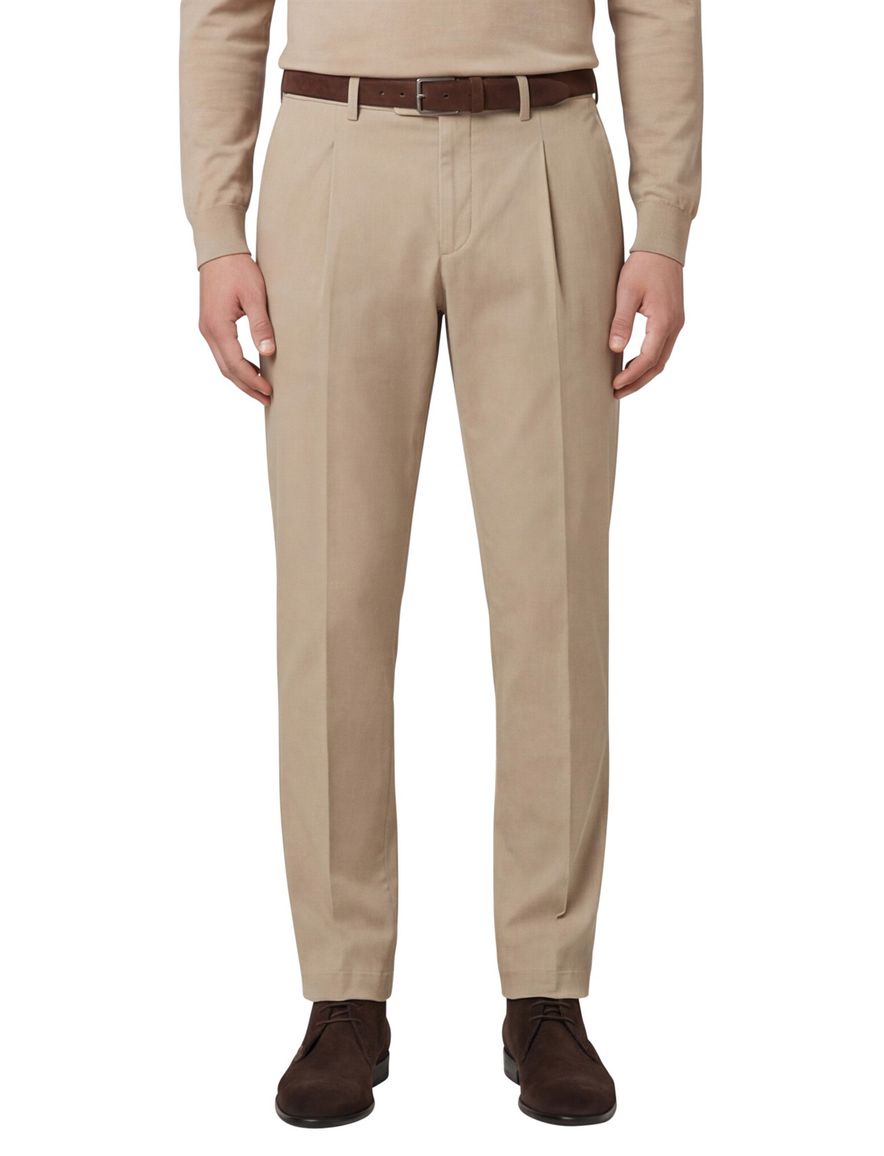 Hiltl pantalon beige effen normale fit