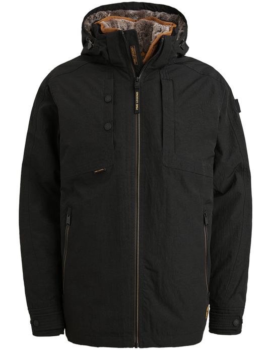 PME Legend Winterjas Zwart Parka kort uitneembare voering
