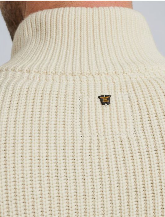 PME Legend half zip trui katoen creme