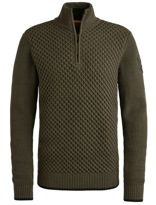 PME Legend half zip trui katoen donkergroen